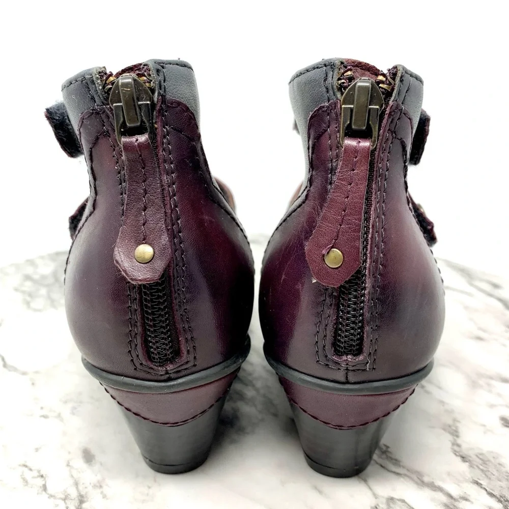 Earth Serano Multi-Strap Two Tone Booties 6 Comfort Whimsigoth Lagenlook - Picture 5 of 16